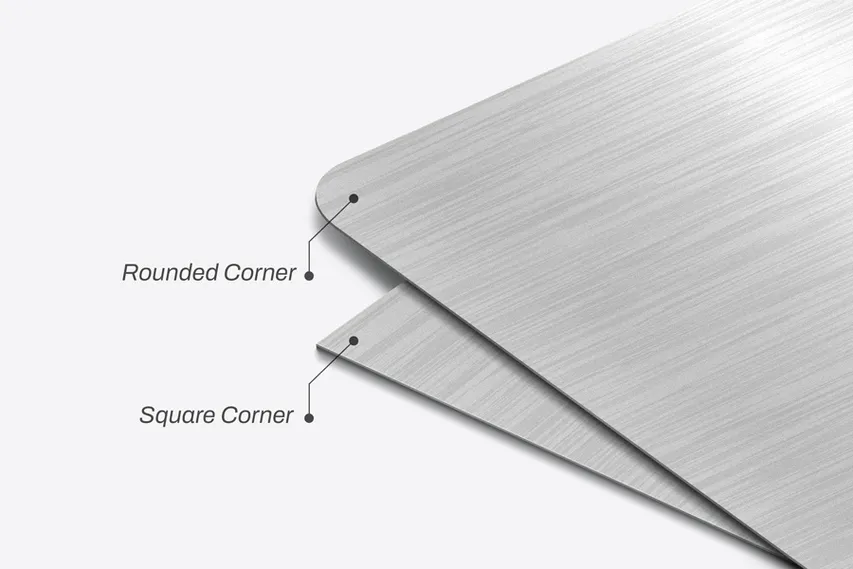 Corner Finishes Of Brushed Aluminum Signs