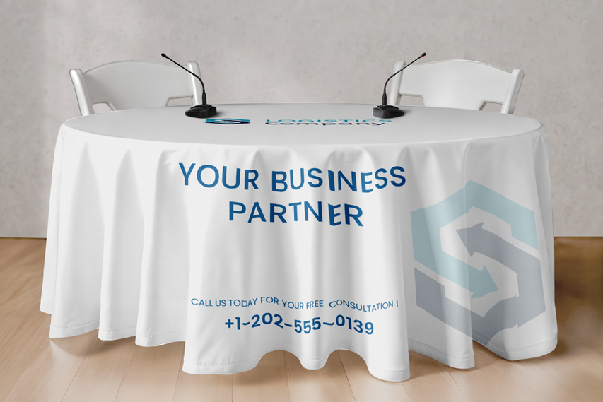 Corporate Event Round Tablecloth