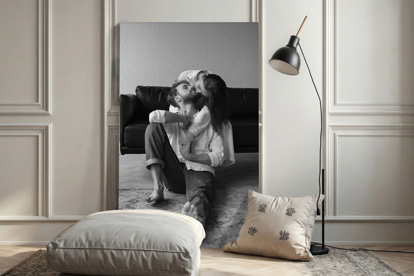 Couple Monochrome Canvas Print