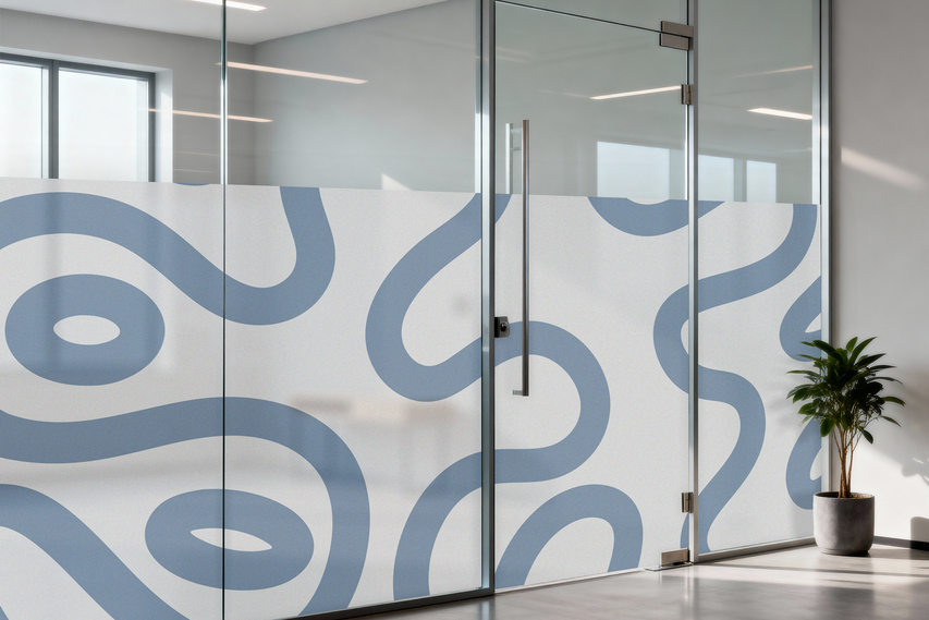 Curve Designed Office Window Privacy Film