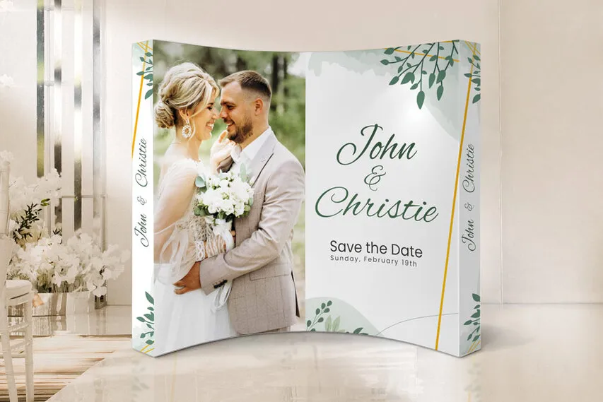 Curved Pop Up Display Wedding Event Backdrop