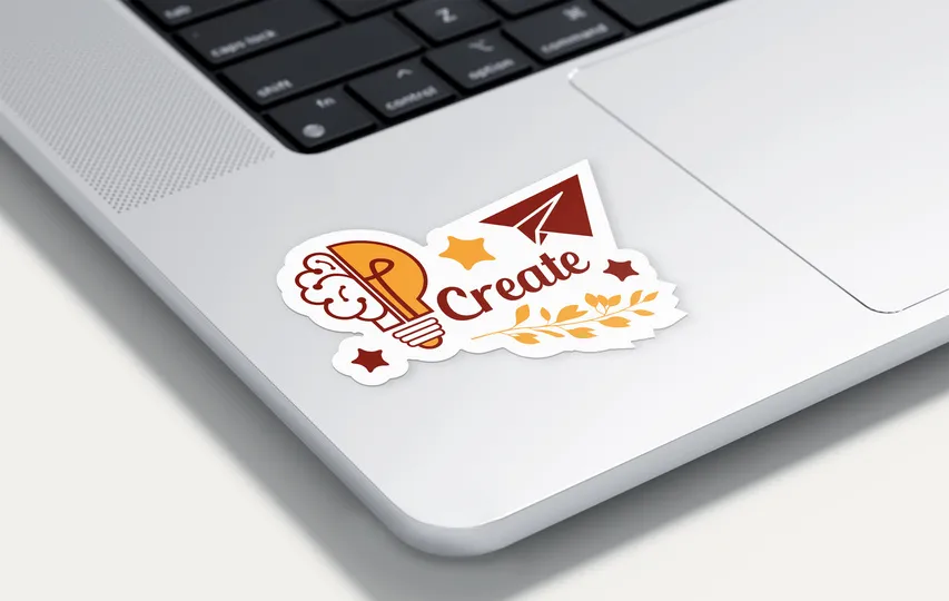 Custom Laptop Adhered Die Cut Sticker