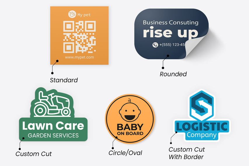 Custom shape and design bumper stickers