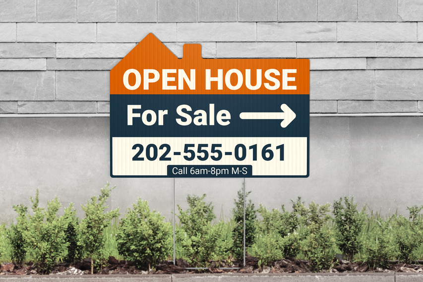 Custom Shaped Open House Sign