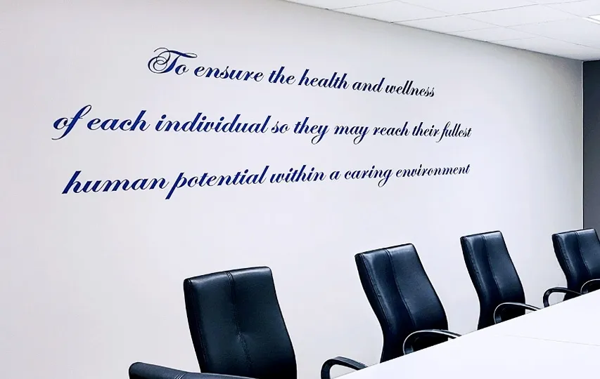 Custom wall lettering