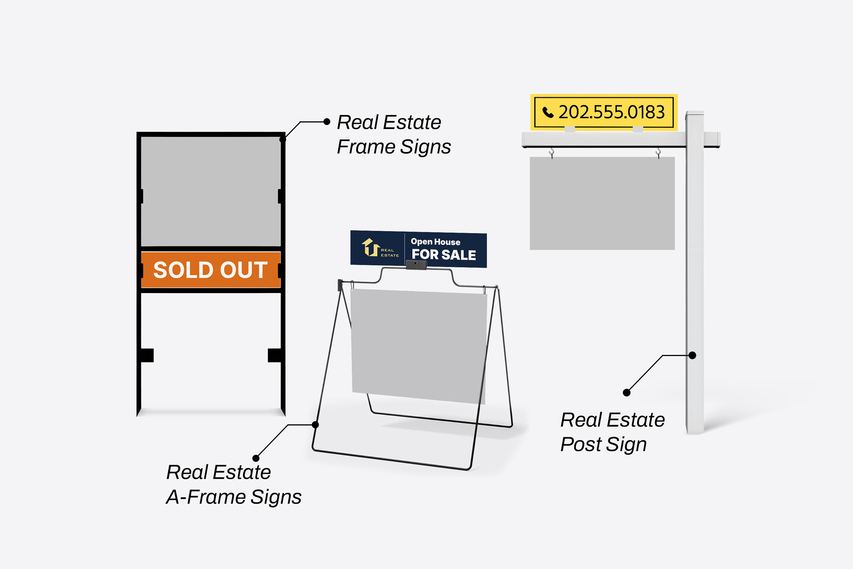 Different Real Estate Sign Riders