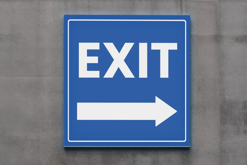 Directional Exit Reflective Aluminum Sign