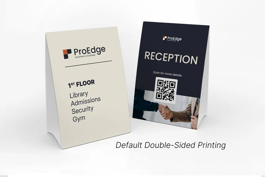 Double Sided Reception Table Tent