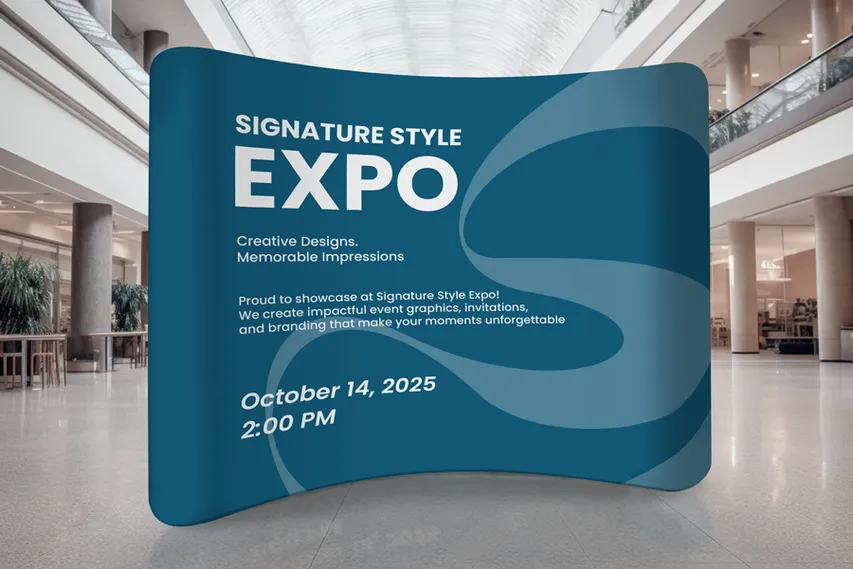 Expo Branding Curved Tension Fabric Display