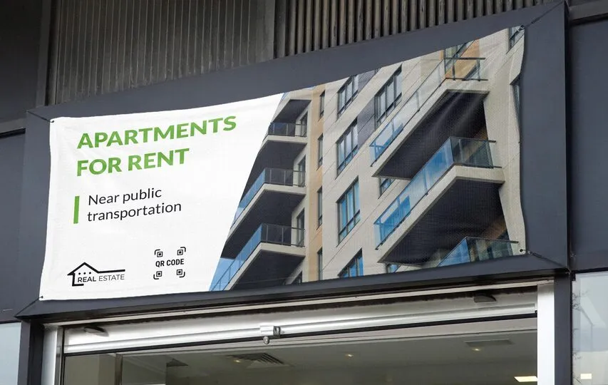 Fabric banner for rental business