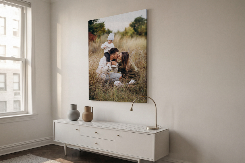 Family Portrait on Wrapped Canvas