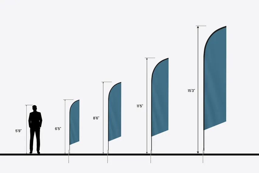 Feather Flag Size Comparison