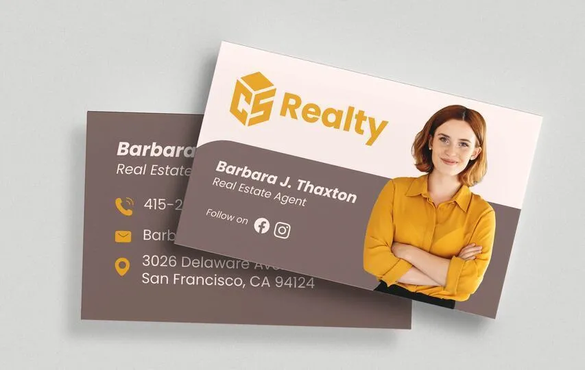 Female Headshot Realtor Business Cards