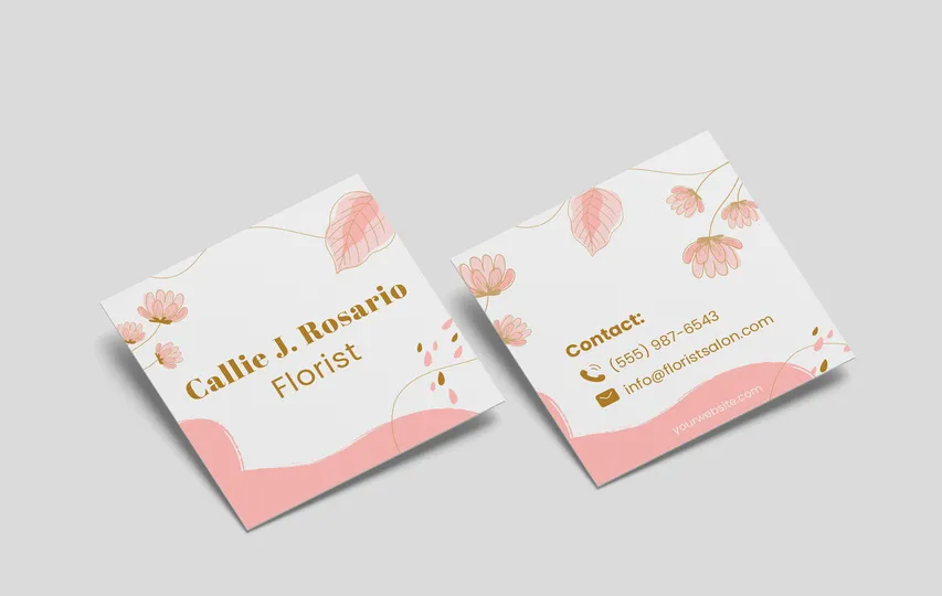 Florist Square Shaped Business Cards