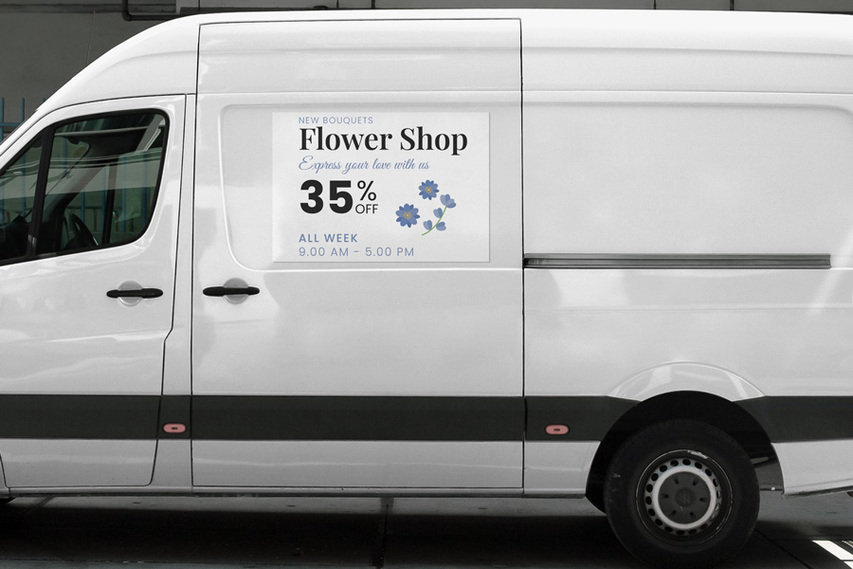 Flower Shop Magnetic Van Sign