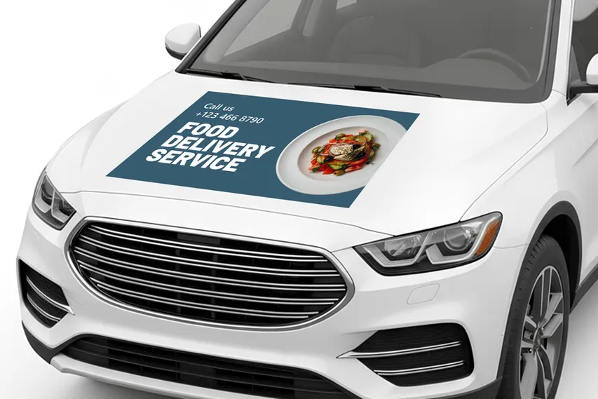 Food Delivery Service Hood Decal