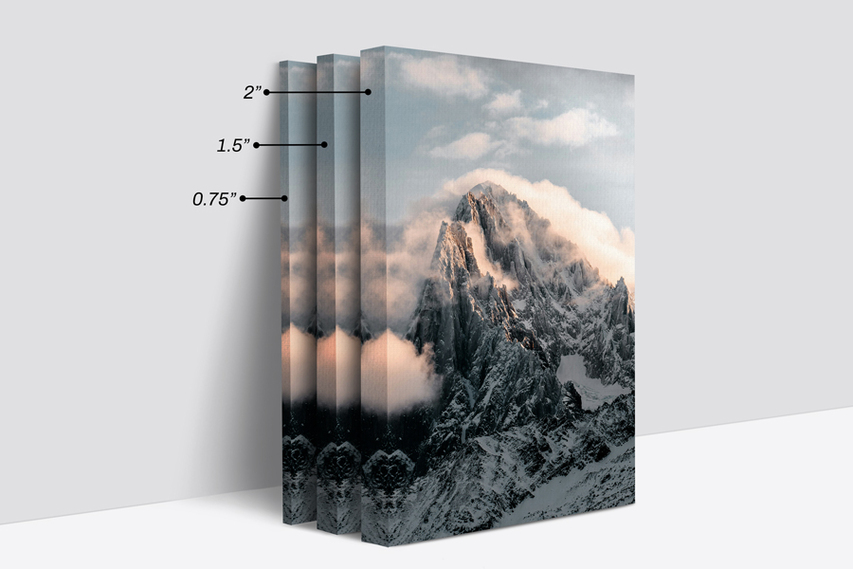 Frame Thicknesses of Wrapped Canvas Prints