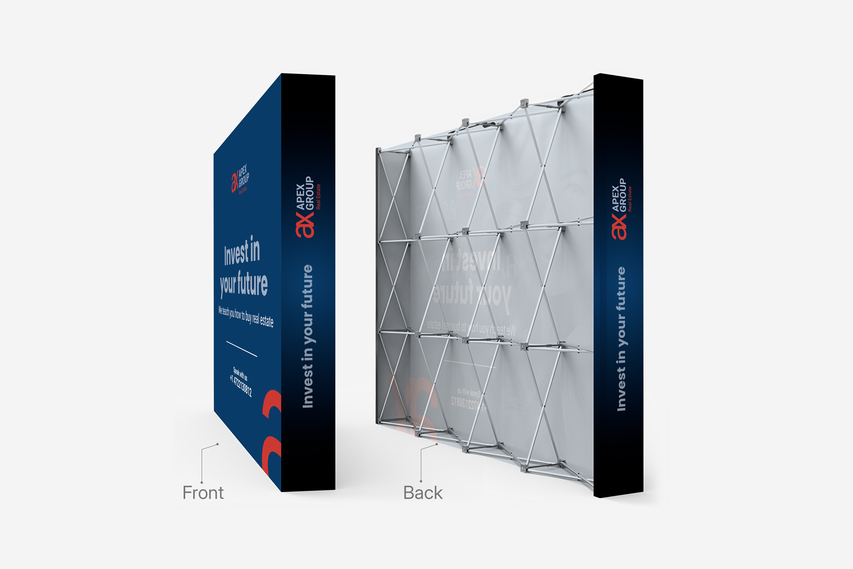 Front and Back View of Pop Up Displays
