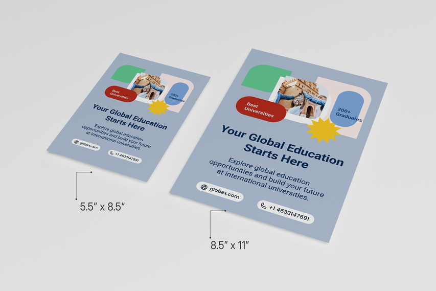 Global Education Flyer Size Comparison