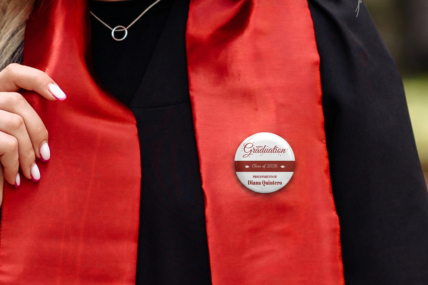 Graduation party custom button pin