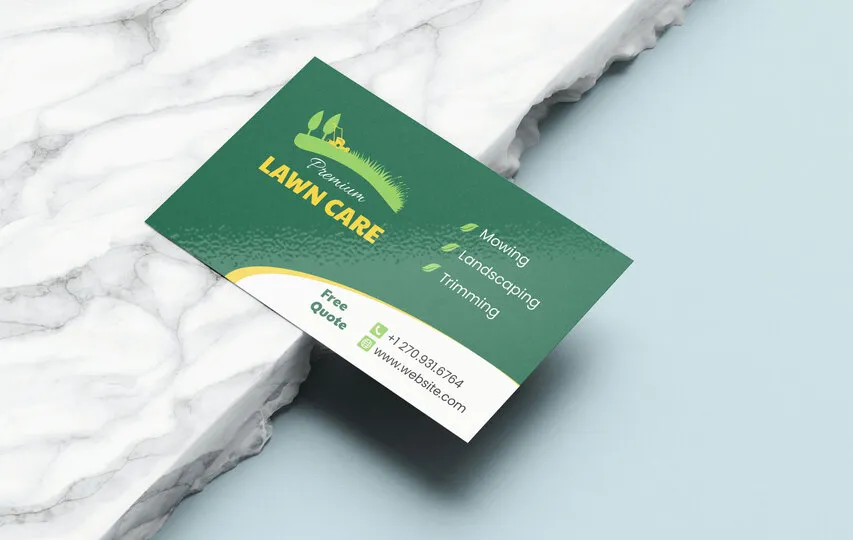 Green Lawn Care Business Cards
