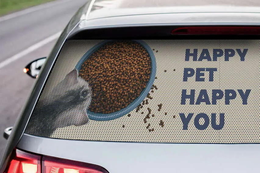 Happy Pet Perforated Car Window Decal