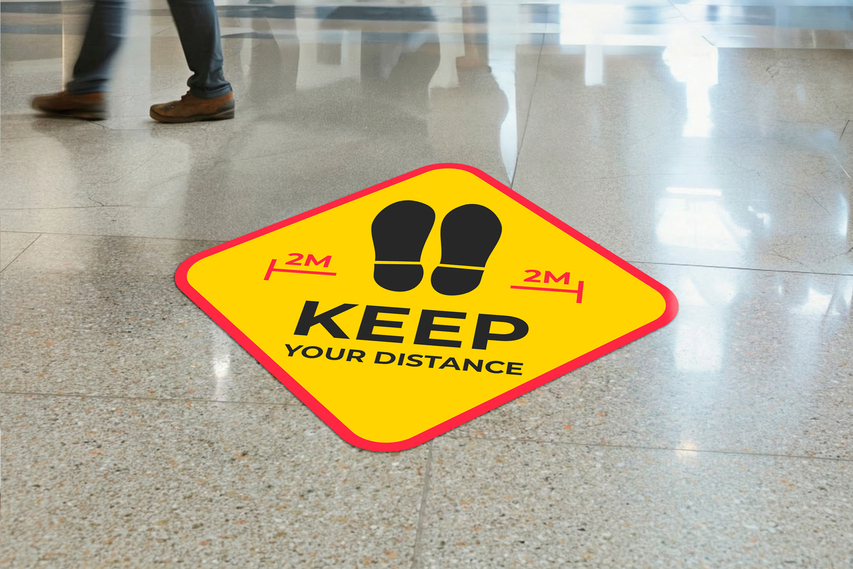Keep Your Distance Warning Floor Decal