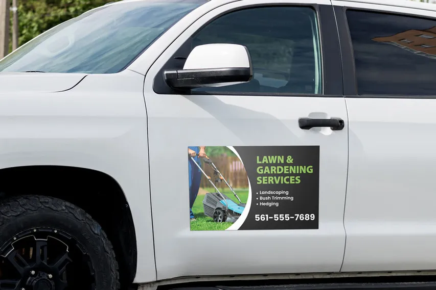 Lawn Service Company Car Magnetic Sign'