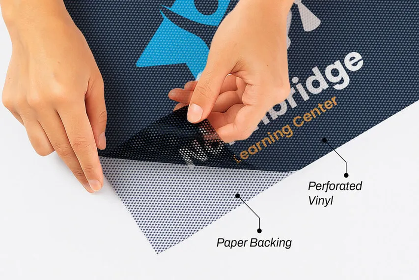 Layers of Perforated Window Decals