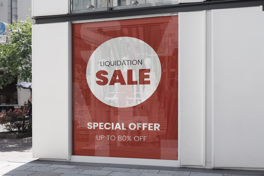 Liquidation Sale Perforated Window Decal