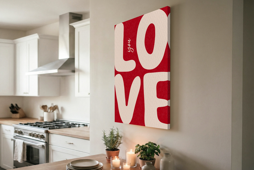 Love Illustration on Wrapped Canvas Print