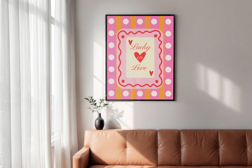 Lucky in Love Framed Canvas