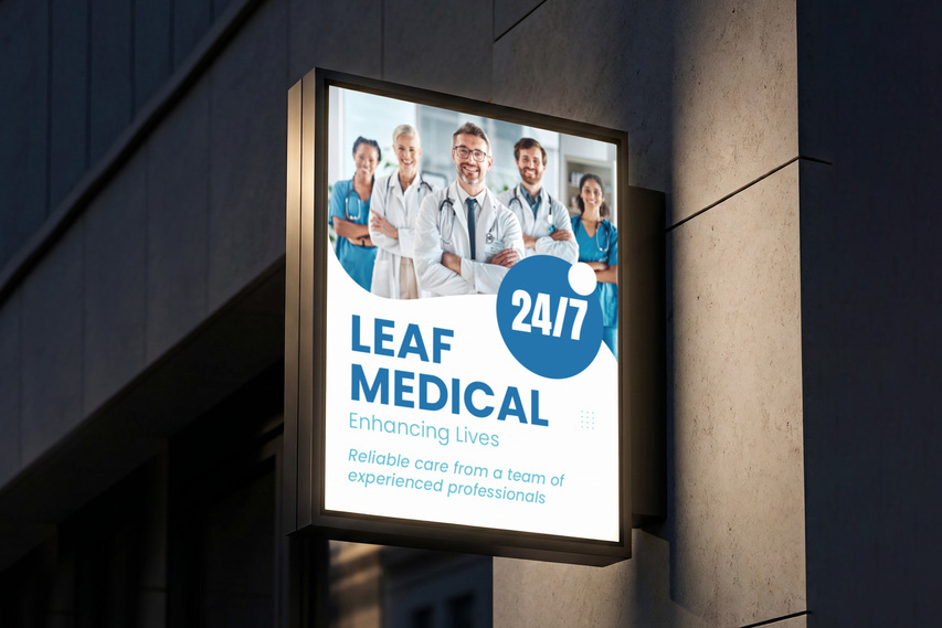 Medical center translucent backlit poster