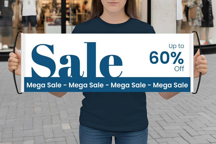 Mega Sale Promotional Hand Banner