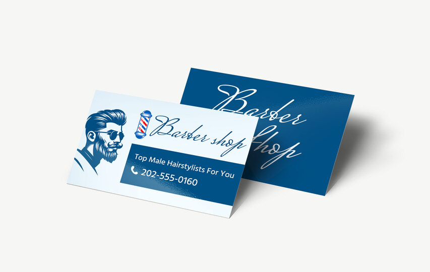 Mens Barbershop Hairstylist Business Cards