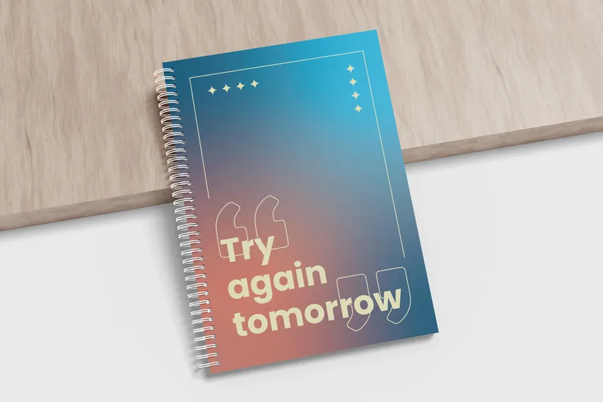 Motivational Quote On Notebook Printing