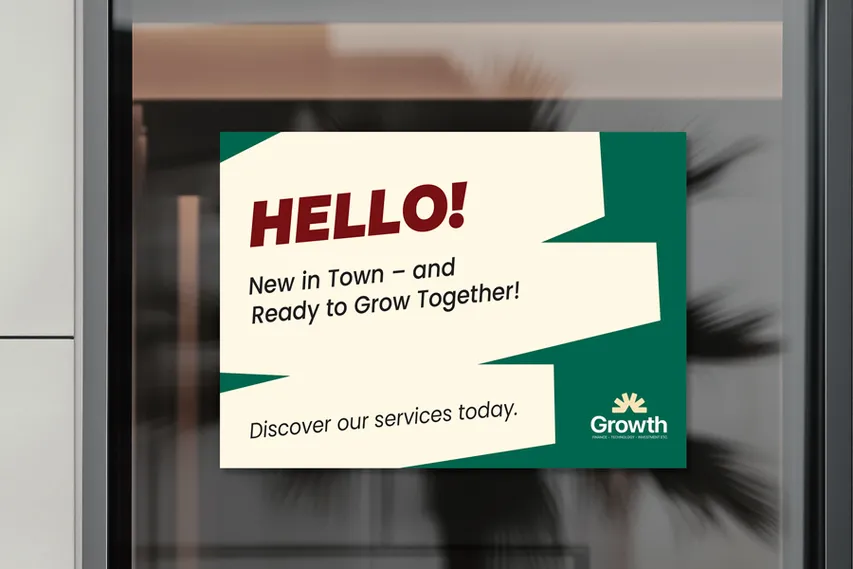 New In Town Opaque Window Decal