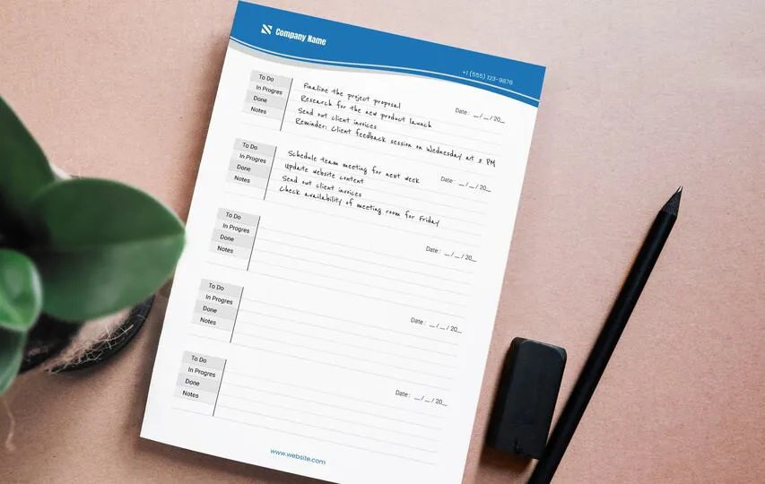 Notepad Printing Daily Planner