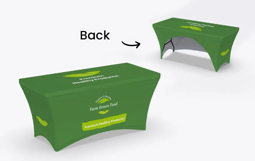 Open back stretch table cover