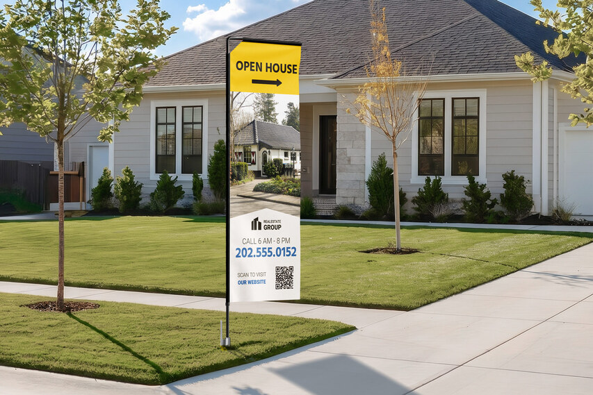 Open House Advertising Rectangle Flag