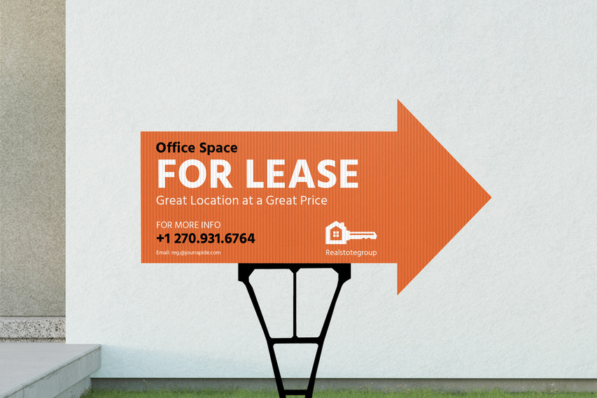 Orange For Lease Office Sign