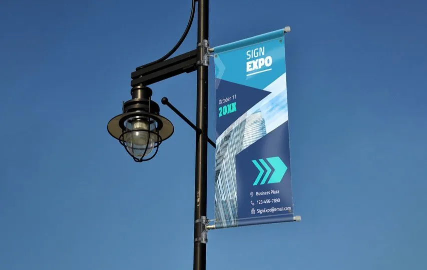 Outdoor pole banners