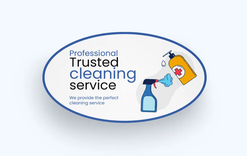 Oval White Cleaning Business Cards