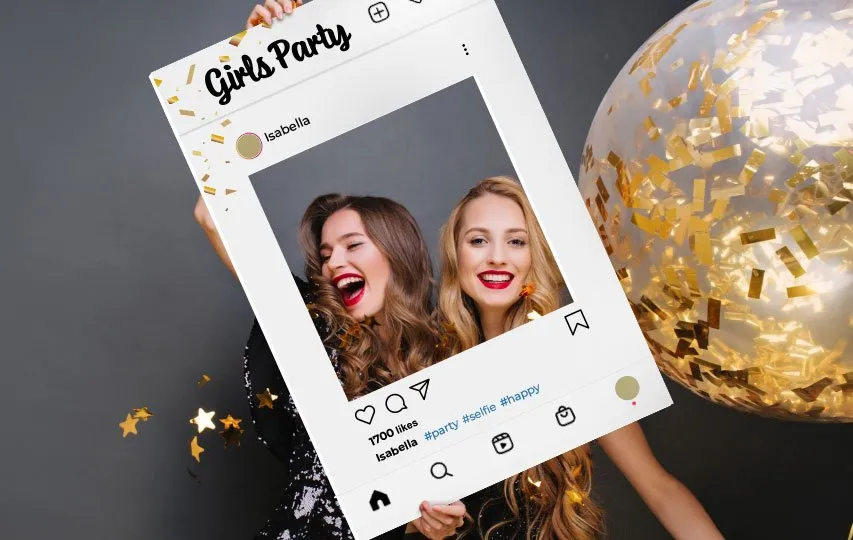 Party selfie frame board