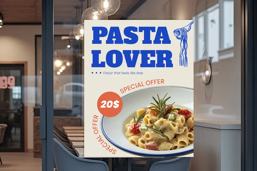 Pasta Offer Window Decal