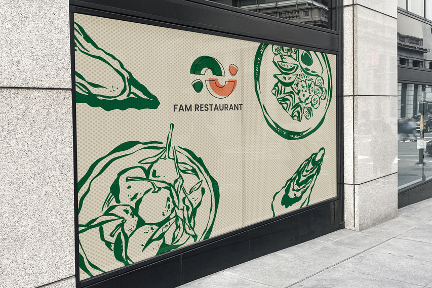 Perforated Window Decal For Restaurant