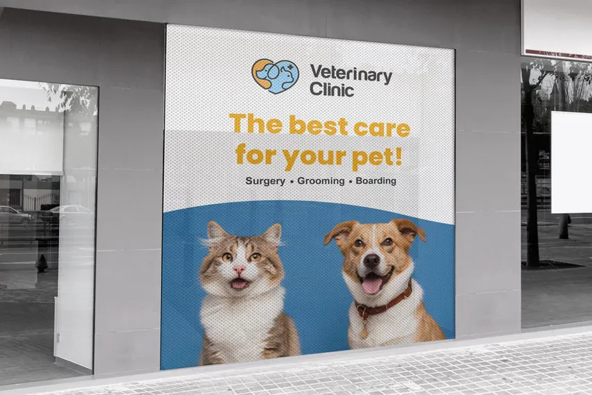 Pet Clinic Perforated Window Decal