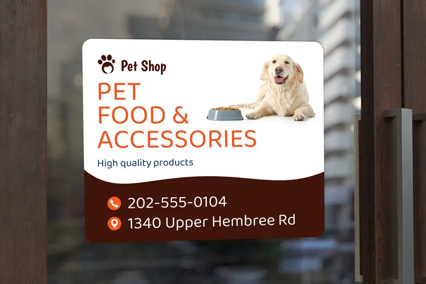 Pet Shop Opaque Window Decal