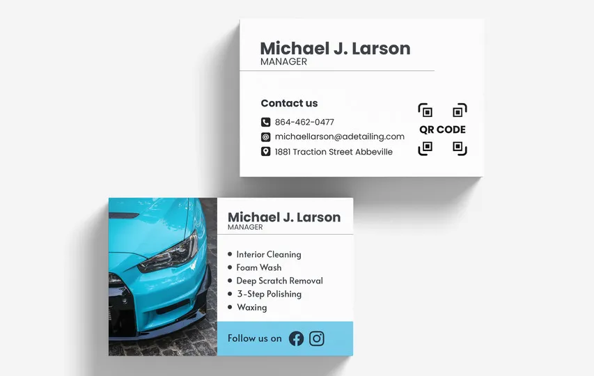 Photograph Auto Detailing Business Cards