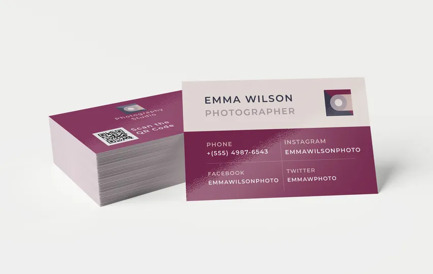Photographer Name Photo Business Cards
